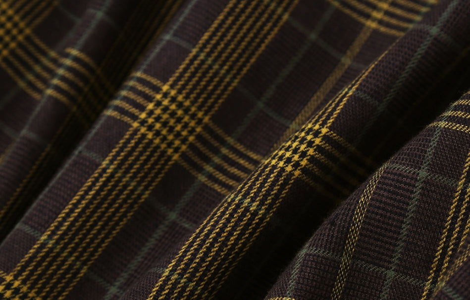 KND(ケイエンド) BROWN TARTAN CHECK SHIRT-K