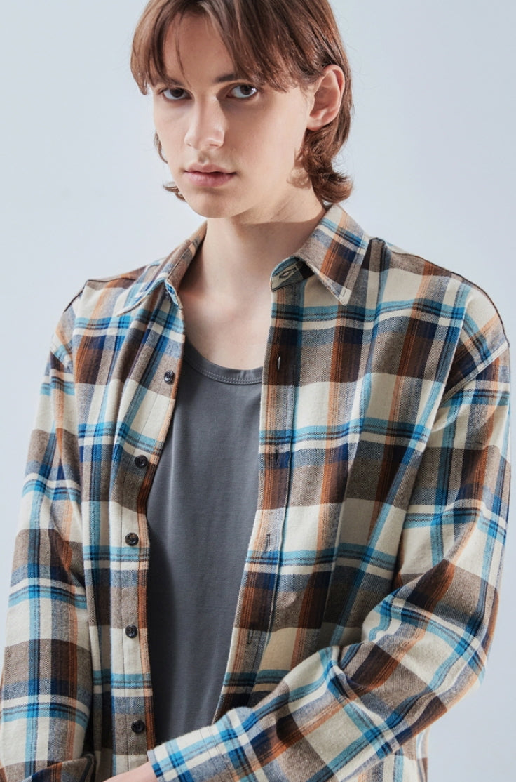 KND(ケイエンド) IVORY MULTI TARTAN CHECK SHIRT-K
