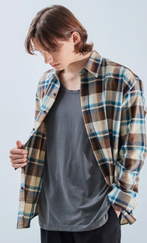 KND(ケイエンド) IVORY MULTI TARTAN CHECK SHIRT-K