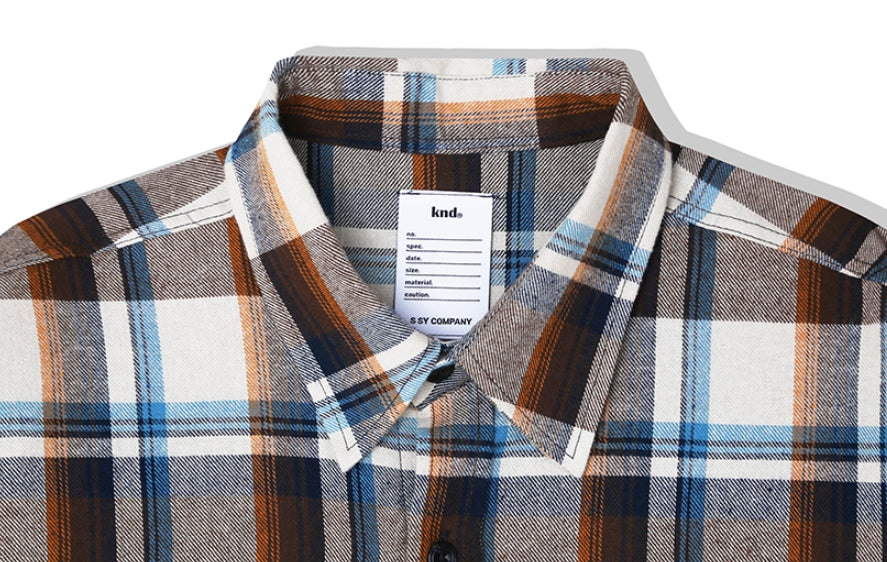 KND(ケイエンド) IVORY MULTI TARTAN CHECK SHIRT-K
