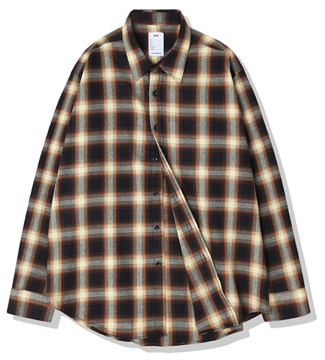 KND(ケイエンド) YELLOW OMBRE CHECK SHIRT-K