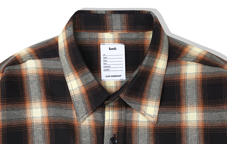 KND(ケイエンド) YELLOW OMBRE CHECK SHIRT-K