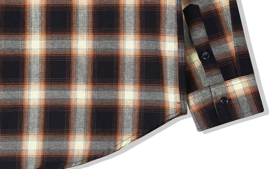 KND(ケイエンド) YELLOW OMBRE CHECK SHIRT-K