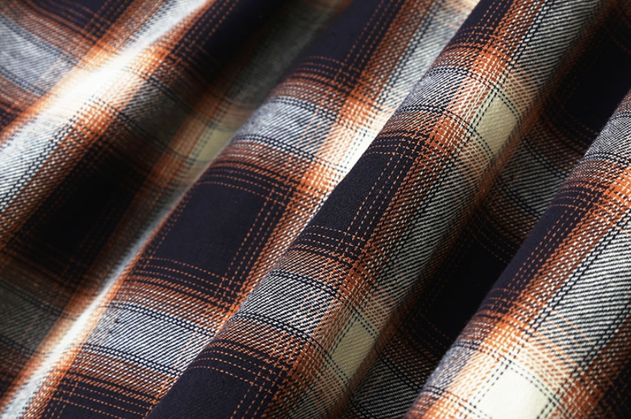 KND(ケイエンド) YELLOW OMBRE CHECK SHIRT-K