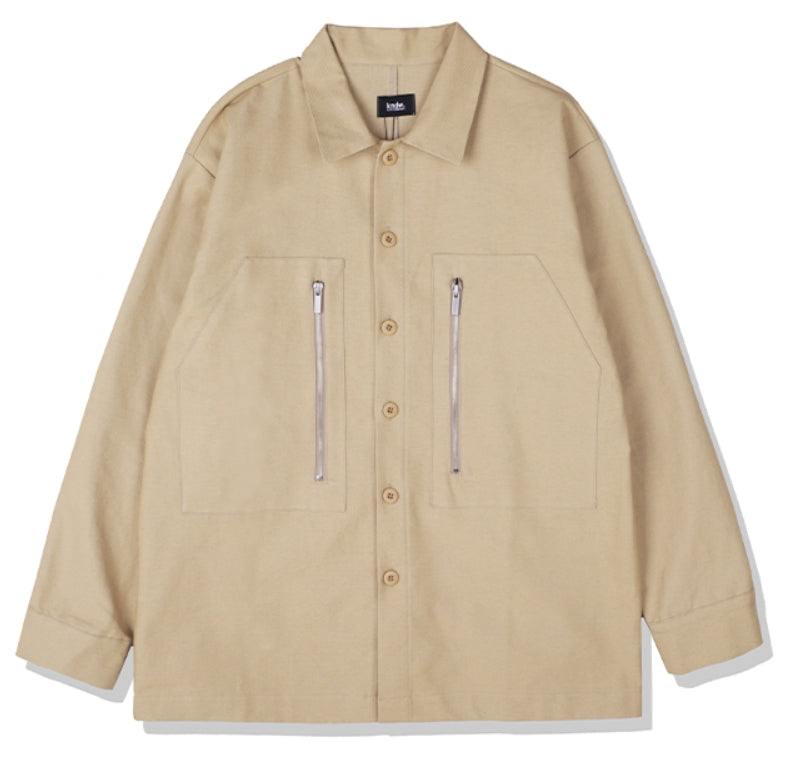KND(ケイエンド) ZIPPER WORK SHIRTS JACKET LOOSE FIT BG