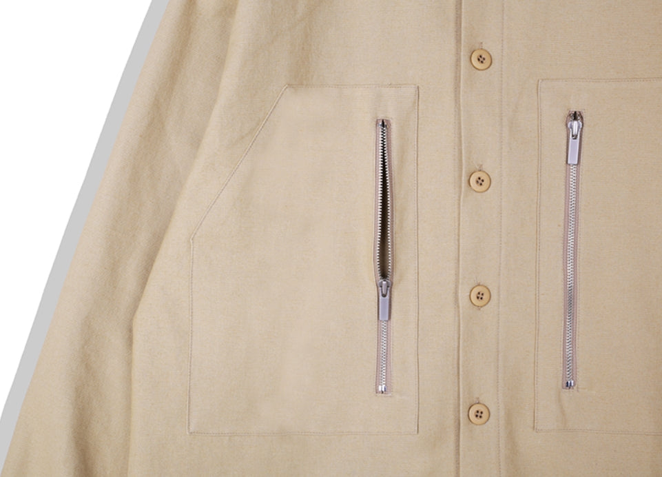 KND(ケイエンド) ZIPPER WORK SHIRTS JACKET LOOSE FIT BG