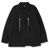 KND(ケイエンド) ZIPPER WORK SHIRTS JACKET LOOSE FIT BK