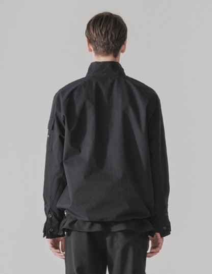 KND(ケイエンド) PEACH SKIN UTILITY POCKET ANORAK BK