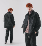 ダブルユーブイプロジェクト(WV PROJECT)  Cookie Dough Corduroy Fishtail Jacket Black CJOT7424