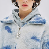 オーワイ(OY) 		TIE-DYE BACK FLOW LOGO FLEECE JACKET- IVORY