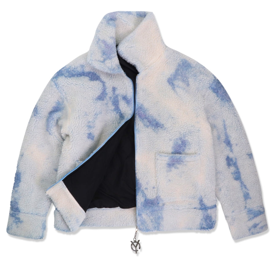 オーワイ(OY) 		TIE-DYE BACK FLOW LOGO FLEECE JACKET- IVORY