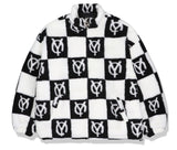 オーワイ(OY) 	CHECK LOGO FLEECE JACKET- BLACK
