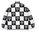 オーワイ(OY) 	CHECK LOGO FLEECE JACKET- BLACK