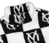 オーワイ(OY) 	CHECK LOGO FLEECE JACKET- BLACK