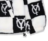 オーワイ(OY) 	CHECK LOGO FLEECE JACKET- BLACK
