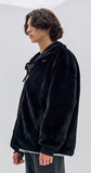 オーワイ(OY) 		BOTH ZIPPER LOGO FUR JACKET-BLACK