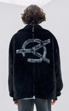 オーワイ(OY) 		BOTH ZIPPER LOGO FUR JACKET-BLACK