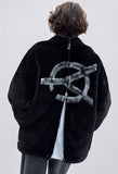 オーワイ(OY) 		BOTH ZIPPER LOGO FUR JACKET-BLACK