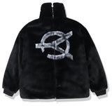オーワイ(OY) 		BOTH ZIPPER LOGO FUR JACKET-BLACK