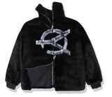 オーワイ(OY) 		BOTH ZIPPER LOGO FUR JACKET-BLACK