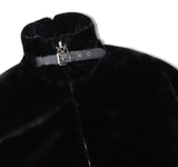 オーワイ(OY) 		BOTH ZIPPER LOGO FUR JACKET-BLACK