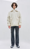 オーワイ(OY) BACK FLOW LOGO FLEECE JACKET- IVORY
