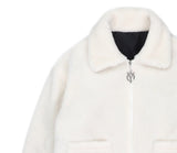 オーワイ(OY) BACK FLOW LOGO FLEECE JACKET- IVORY