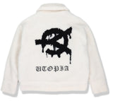 オーワイ(OY) BACK FLOW LOGO FLEECE JACKET- IVORY