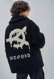 オーワイ(OY) BACK FLOW LOGO FLEECE JACKET- BLACK