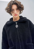 オーワイ(OY) BACK FLOW LOGO FLEECE JACKET- BLACK