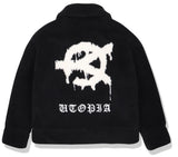 オーワイ(OY) BACK FLOW LOGO FLEECE JACKET- BLACK