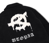 オーワイ(OY) BACK FLOW LOGO FLEECE JACKET- BLACK