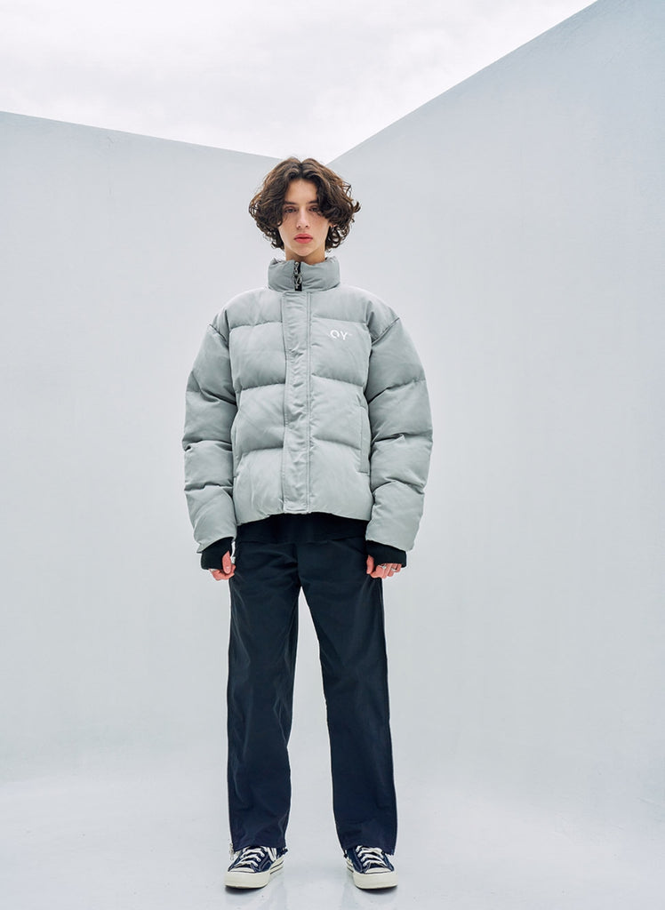 オーワイ(OY) LOGO SHIRRING PADDING- GREY