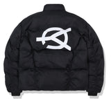 オーワイ(OY) LOGO SHIRRING PADDING- BLACK