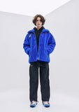 オーワイ(OY) BOTH ZIPPER LOGO FUR JACKET- BLUE