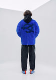 オーワイ(OY) BOTH ZIPPER LOGO FUR JACKET- BLUE