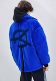 オーワイ(OY) BOTH ZIPPER LOGO FUR JACKET- BLUE