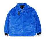 オーワイ(OY) BOTH ZIPPER LOGO FUR JACKET- BLUE