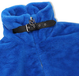 オーワイ(OY) BOTH ZIPPER LOGO FUR JACKET- BLUE