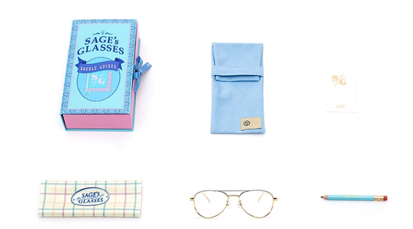 ダブルラバーズ(DOUBLE LOVERS)CARDIGAN (Gold Mint Optical)