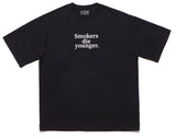 ダブルラバーズ(DOUBLE LOVERS)SMOKERS DIE YOUNGER T-SHIRT (Black/White)
