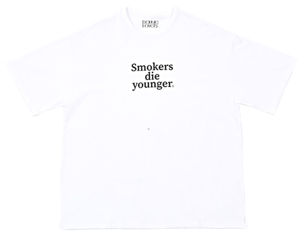 ダブルラバーズ(DOUBLE LOVERS)SMOKERS DIE YOUNGER T-SHIRT (All White)
