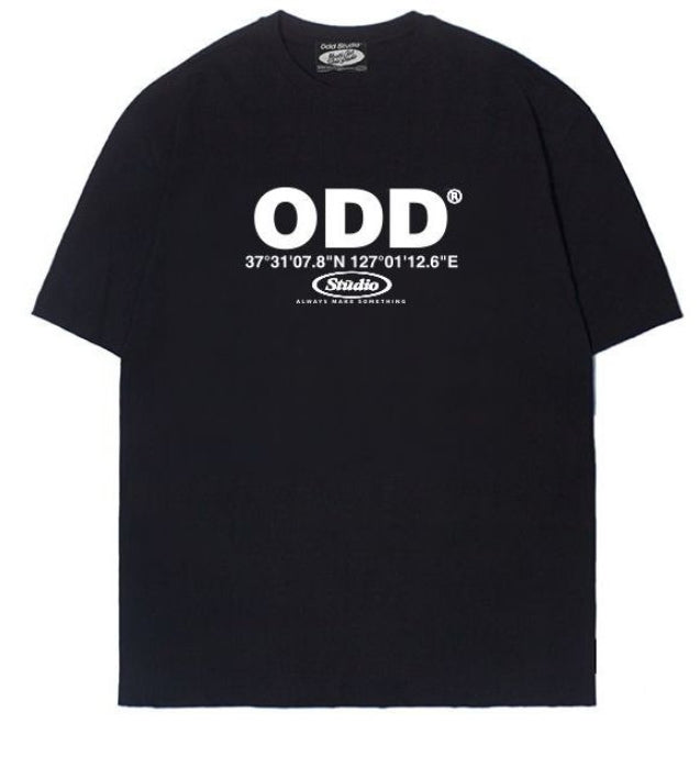 Odd Studio (オッドスタジオ) Odd Studio Coordinated T-shirt - BLACK