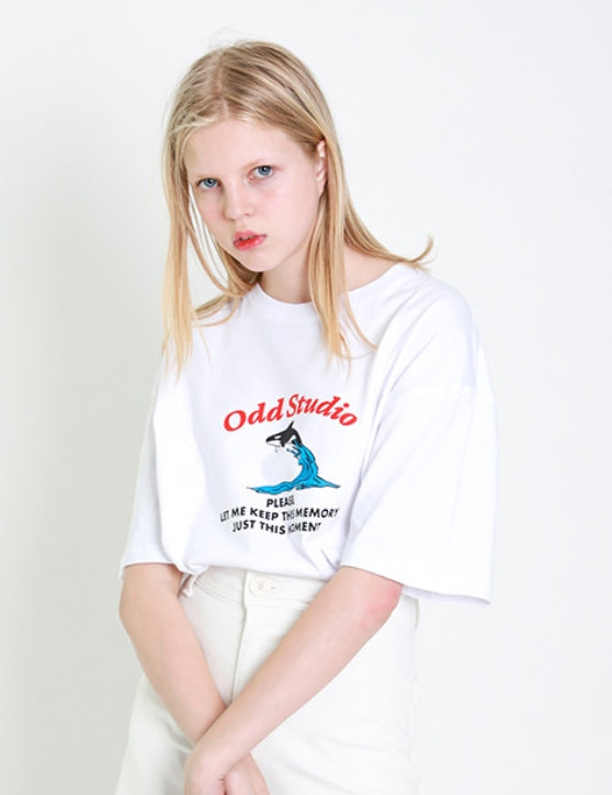Odd Studio (オッドスタジオ) Odd Studio Grampus T-shirt - WHITE
