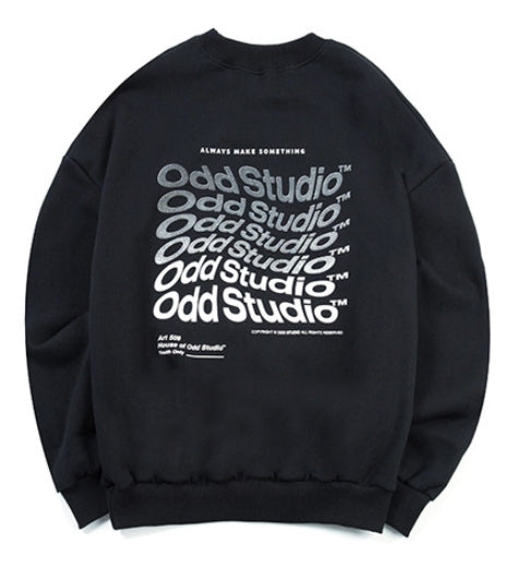 Odd Studio (オッドスタジオ) Odd Studio Wave Sweat shirt - BLACK