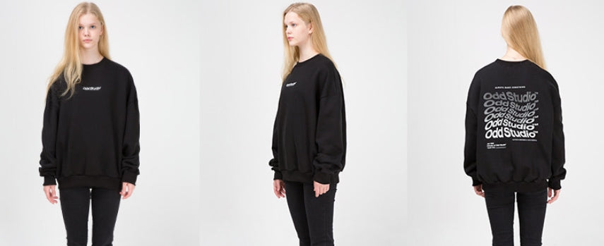 Odd Studio (オッドスタジオ) Odd Studio Wave Sweat shirt - BLACK