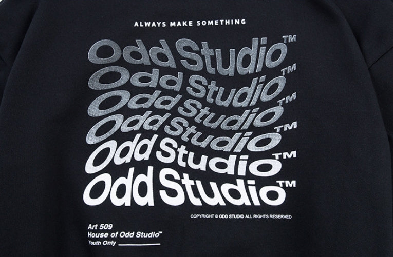 Odd Studio (オッドスタジオ) Odd Studio Wave Sweat shirt - BLACK