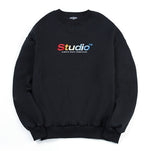Odd Studio (オッドスタジオ) ODD STUDIO COLORFUL LOOSE FIT SEWAT SHIRT - BLACK