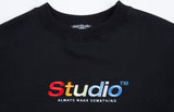 Odd Studio (オッドスタジオ) ODD STUDIO COLORFUL LOOSE FIT SEWAT SHIRT - BLACK