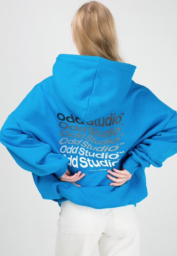 Odd Studio (オッドスタジオ) ODD STUDIO WAVE LOOSE FIT HOOD SHIRT - BLUE